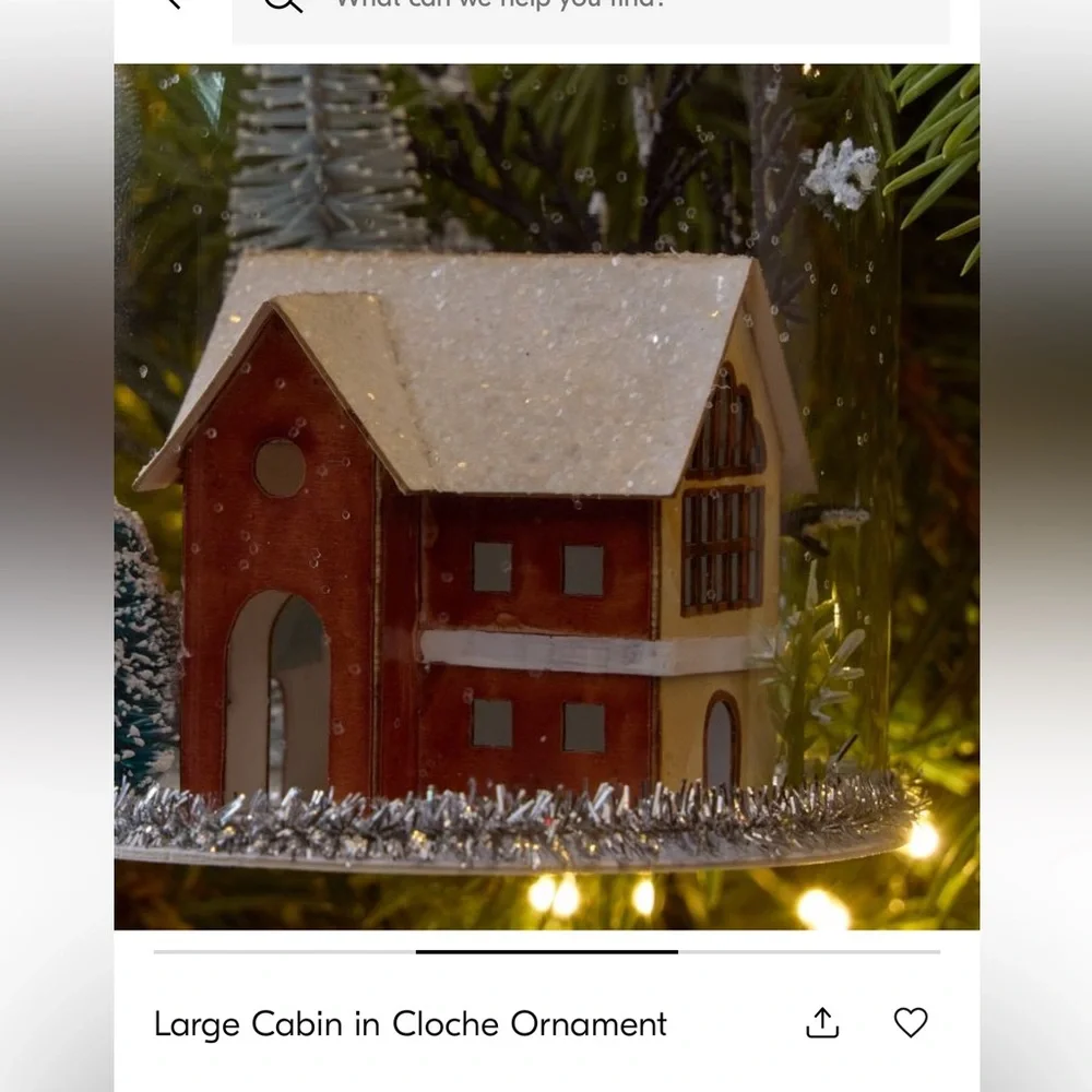 NWT - Holiday Cabin Cloche Ornament
